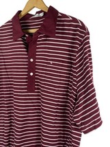 Criquet Polo Shirt Size XXL 2XL Mens Organic Cotton Burgundy White Strip... - £44.66 GBP