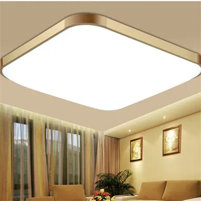  Square Acrylic LED Ceiling Light Creative Gold/Silver Cold White Ceiling Lamp F - £187.23 GBP