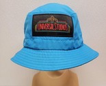 Universal Studios Neon Blue Retro Logo Bucket Hat One Size Beach Summer Cap - £11.78 GBP