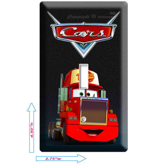 DISNEY'S CARS 2 MACK THE TRUCK SINGLE LIGHT SWITCH WALL PLATE COVER BOYS BEDROOM