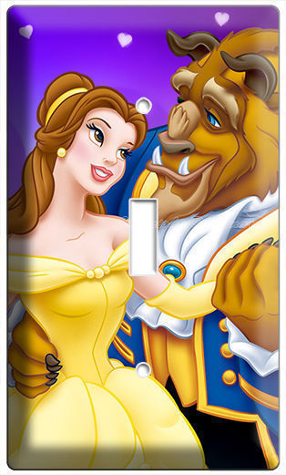 DISNEY BEAUTY AND THE BEAST DANCING SINGLE LIGHT SWITCH PLATE GIRLS ROOM BEDROOM
