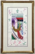 Raphael Abecassis &quot;Jerusalem Dove With Harp&quot; Judaica Original Painting On Paper - £1,798.55 GBP