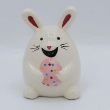 Piggy Bank Egg Shaped With Pink Polka Dot Egg &amp; Whiskers  Bunny         I - $6.93