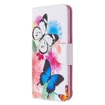 Anymob Huawei White and Blue Butterflies Flip Leather Mobile Phone Case Cover - £23.24 GBP