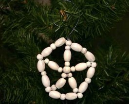 Wooden Beaded Snowflake Christmas Ornament - £3.18 GBP