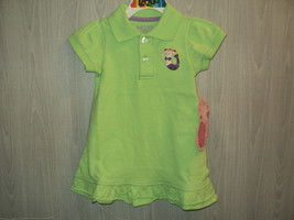 NEW Lazoo Girl&#39;s Dress Size Infant 18 Months Lime Green Short Sleeves Ruffles - £11.69 GBP