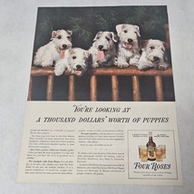 Sealyham Terriers Four Roses Whiskey Print Ad 1938 - £6.37 GBP