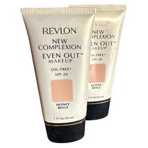 2 Revlon New Complexion Even Out Makeup Oil-Free SPF 20 Honey Beige 1 oz - £19.34 GBP