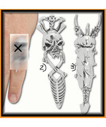 Halloween Costume Jewelry Pirate Skull Warrior Viking Silver Metal Finge... - $24.60 CAD