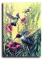 Hummingbirds In Flight Toland Art Banner - £18.79 GBP