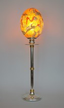 Art Deco Lamp Brass Table Lamp &quot; Golden Egg Two &quot; Chrome Lamp Light - $6,145.81 MXN