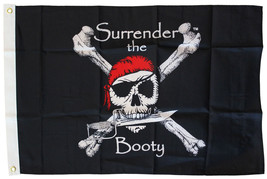 Surrender the Booty - 3&#39;X5&#39; Nylon Flag (Black) - £17.74 GBP