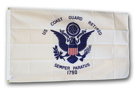 Coast Guard Retired - 3&#39;x5&#39; Polyester Flag - £15.16 GBP