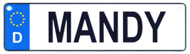 Mandy - European License Plate (Germany) - $9.00