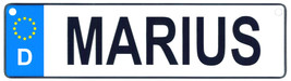 Marius - European License Plate (Germany) - $9.00