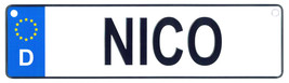 Nico - European License Plate (Germany) - $9.00