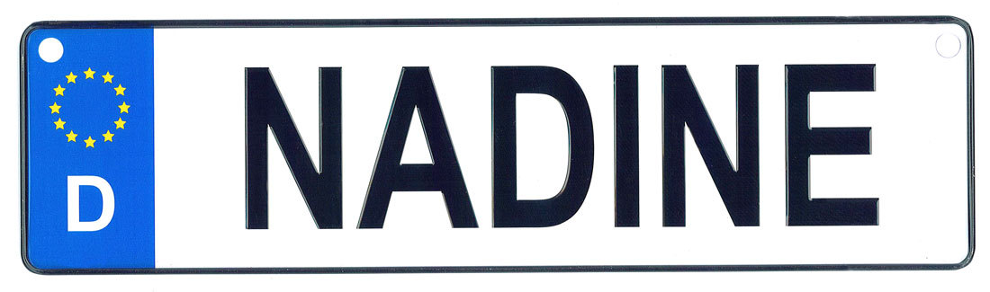Nadine - European License Plate (Germany) - $9.00