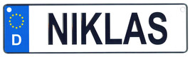 Niklas - European License Plate (Germany) - $9.00
