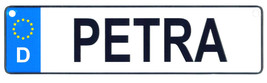 Petra - European License Plate (Germany) - $9.00