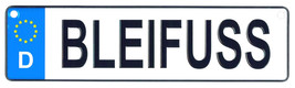 Bleifuss - European License Plate (Germany) - £7.18 GBP