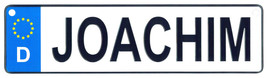 Joachim - European License Plate (Germany) - £7.18 GBP