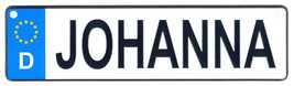 Johanna - European License Plate (Germany) - $9.00