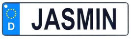 Jasmin - European License Plate (Germany) - $9.00