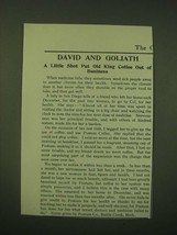 1902 Postum Food Coffee Ad - David and goliath - £14.87 GBP
