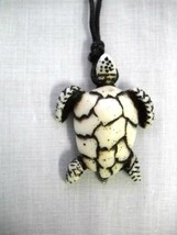 NEW WHITE OCEAN LEATHERBACK SEA TURTLE DESIGN RESIN PENDANT ADJ NECKLACE - €5,98 EUR