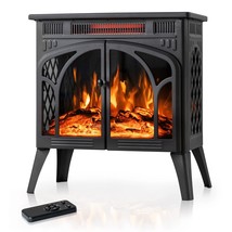 24Inch Electric Fireplace Stove , Free-Standing Infrared Fireplace Stove, Contro - £261.15 GBP