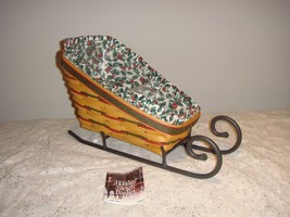 Longaberger 1999 Holiday Sleigh Combo With Liner And Divided Protector - £42.56 GBP