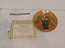 Edwin M Knowles Thanksgiving 2nd Issue Childhood Holiday collector plate... - $25.73