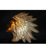  Brass Wall Plaque of Indian Chief Head  - £220.45 GBP