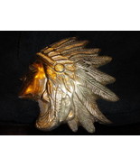  Brass Wall Plaque of Indian Chief Head  - $280.25