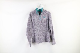 The North Face Womens Small Spell Out Diamond Half Zip Fleece Pullover Sweater - £31.61 GBP