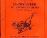 Massey Harris Repair Parts List No. 2  Forage Clipper  Form No. 690 080 M3 - £19.84 GBP