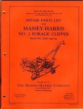 Massey Harris Repair Parts List No. 2  Forage Clipper  Form No. 690 080 M3 - £19.84 GBP