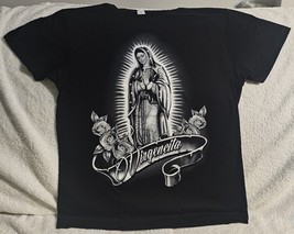 GUADALUPE VIRGIN MARY PRAY FLOWER ROSE VIRGENCITA RELIGIOUS T-SHIRT - £8.85 GBP