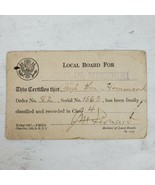 Antique 1918 Form 1007 PMGO War Department Joplin Missouri Military Card - $475.17 MXN