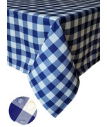 Tektrum 60&quot;X60&quot; Square Tablecloth-Waterproof/Spill Proof - Blue/White Ch... - $30.45 CAD