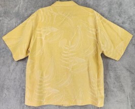 Island Republic Shirt Mens Large Yellow Floral Silknosic Hawaiian Button Up - $21.77
