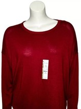 Women&#39;s Long Sleeve Top XL Time and Tru Crew Neck Wine Burgandy NEW - £13.53 GBP