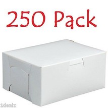 250 Bakery Cookie Pastry Box 6&quot; x 4 1/2&quot; x 2 3/4&quot; White Made in USA Bundle Pack - £50.91 GBP