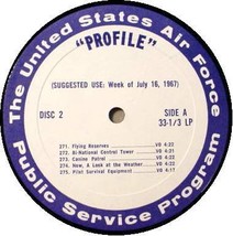 U.S. Air Force &quot;Profile&quot; Radio Show Lp #2 (1967) - £16.20 GBP