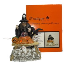 Prettique Samantha The Witch Porcelain 8&quot; Lighted Statue Lamp Halloween Pumpkin - £33.00 GBP