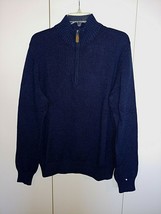 ST. JOHN&#39;S BAY MEN&#39;S 100% COTTON BLUE 1/2-ZIP PULLOVER SWEATER-NWOT-L-VE... - $16.82