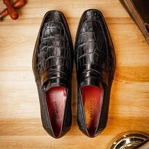 Matteo Genuine Alligator Slip-On Loafer Black image 12