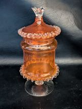 Empoli Murano Italien Art Verre à Couvercle Orange Candy Compote 10 IN G... - $145.51