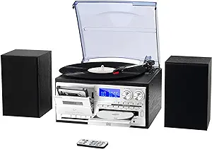 10 In 1 Record Player With Dual Stereo Speakers Vintage 3 Speed Turntabl... - $259.99