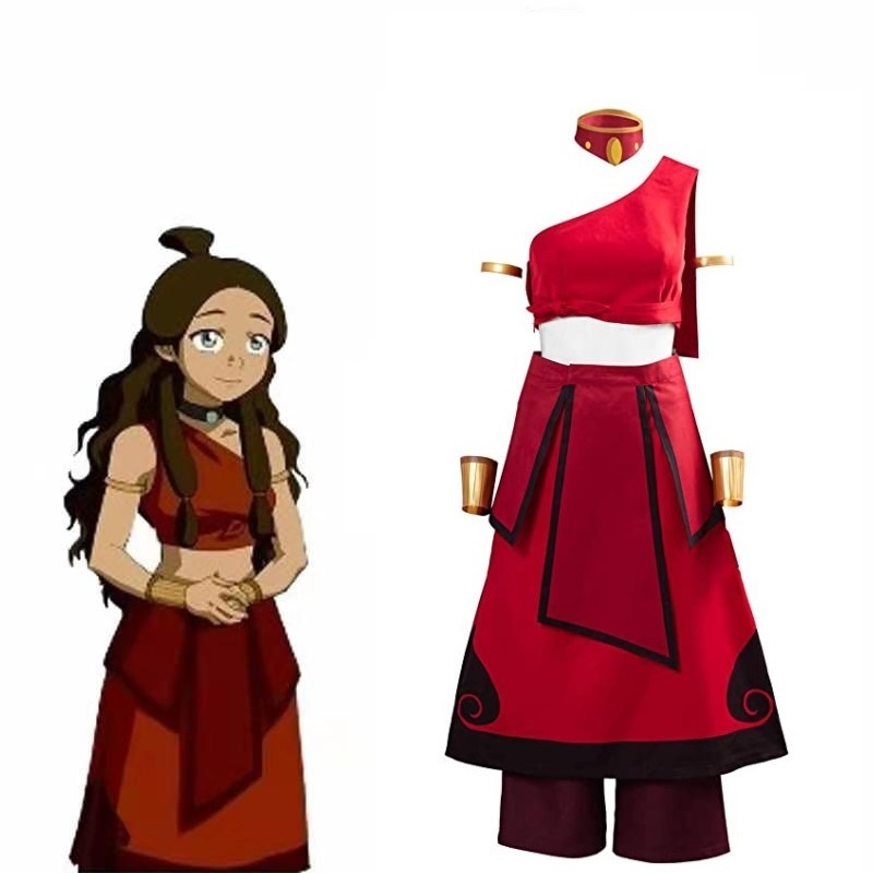 Avatar: The Last Airbender Fire Nation Katara Outfit Cosplay Costume Hal... - $70.00
